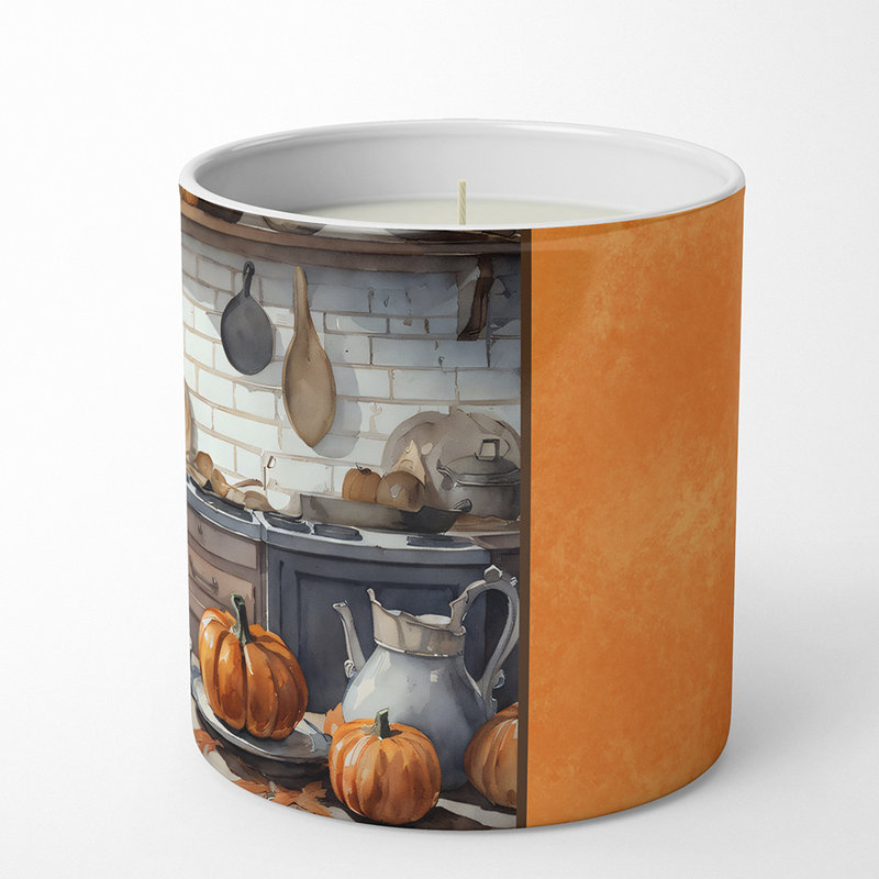 Pumpkin Pie Scented Tumbler Candle with Ceramic Holder