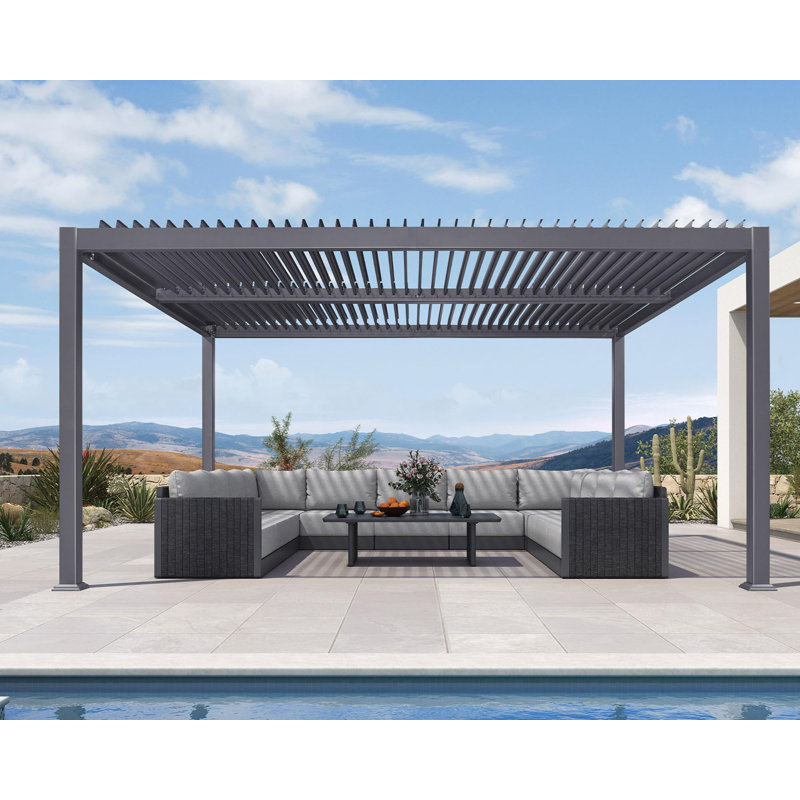 15 Ft. W X 13 Ft. D Aluminum Louvered Pergola