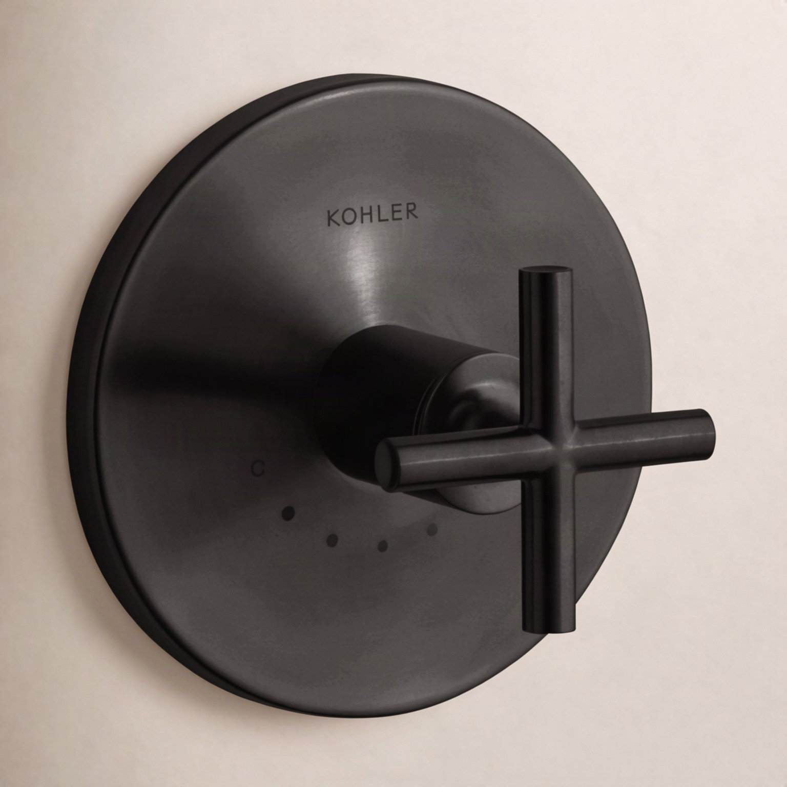 Purist Thermostatic Valve Trim with Cross Handle, Black Matte
