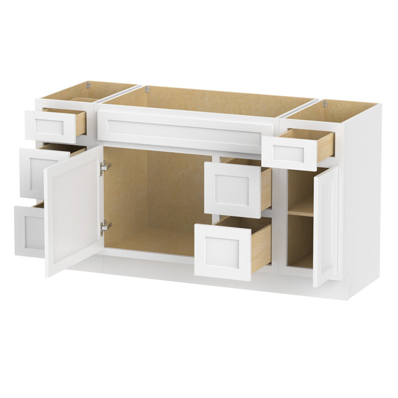 Base de meuble-lavabo simple 60 po seulement, Blanc