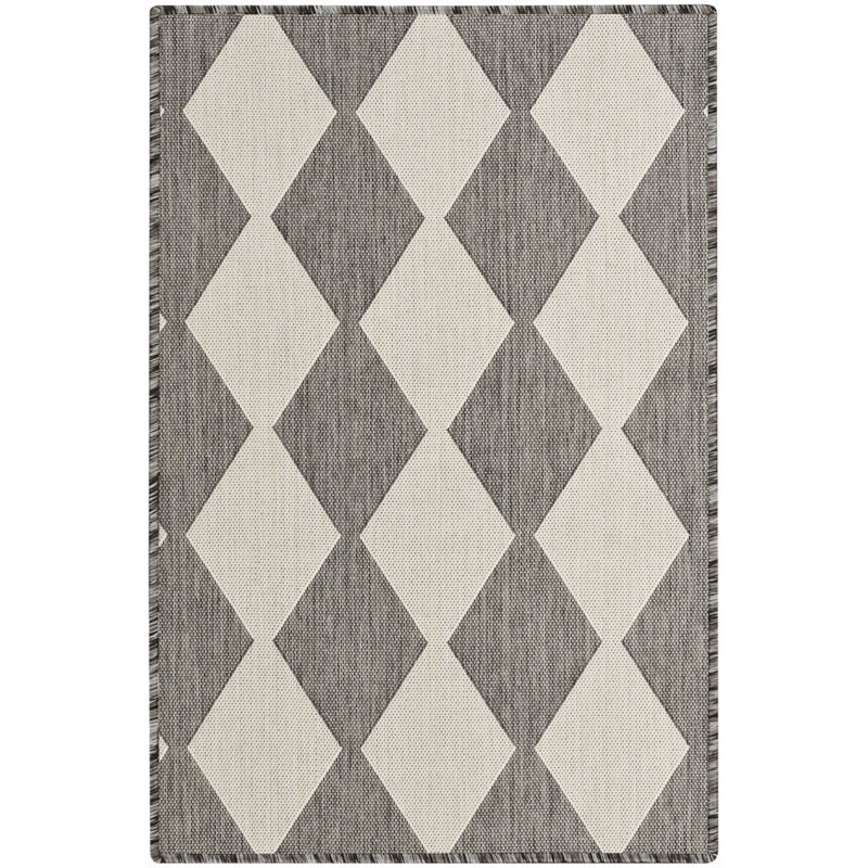 Tapis intérieur / extérieur rectangulaire Positano, Noir, Rectangle 3' x 5'