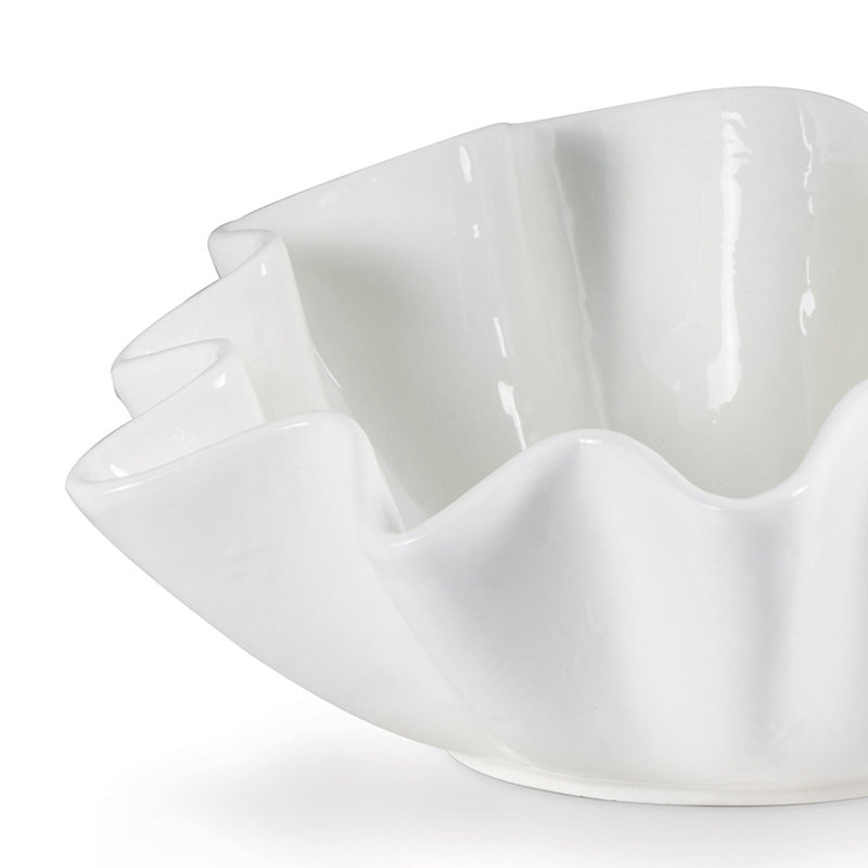 Ruffle Ceramic Decorative Bowl, Large