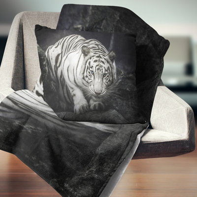 Tigre blanc - coussin imprimé animal