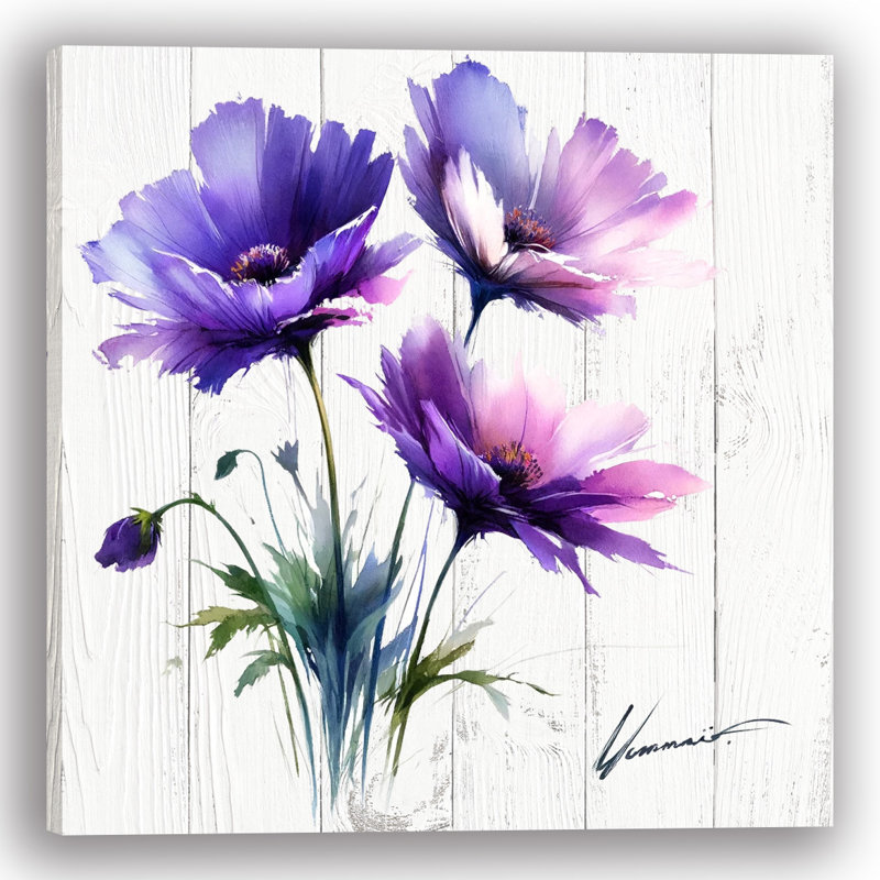 Art floral sur toile Floral Fusion, H 20 po x l 20 po