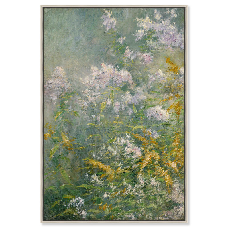 Art mural Vase sur toile Meadow Flowers, Cadre argenté, H 37 po x l 25 po