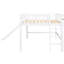 Lit mezzanine pleine grandeur avec glissade en blanc - Fabrication et délice enchanteur-1198177373-1198177374