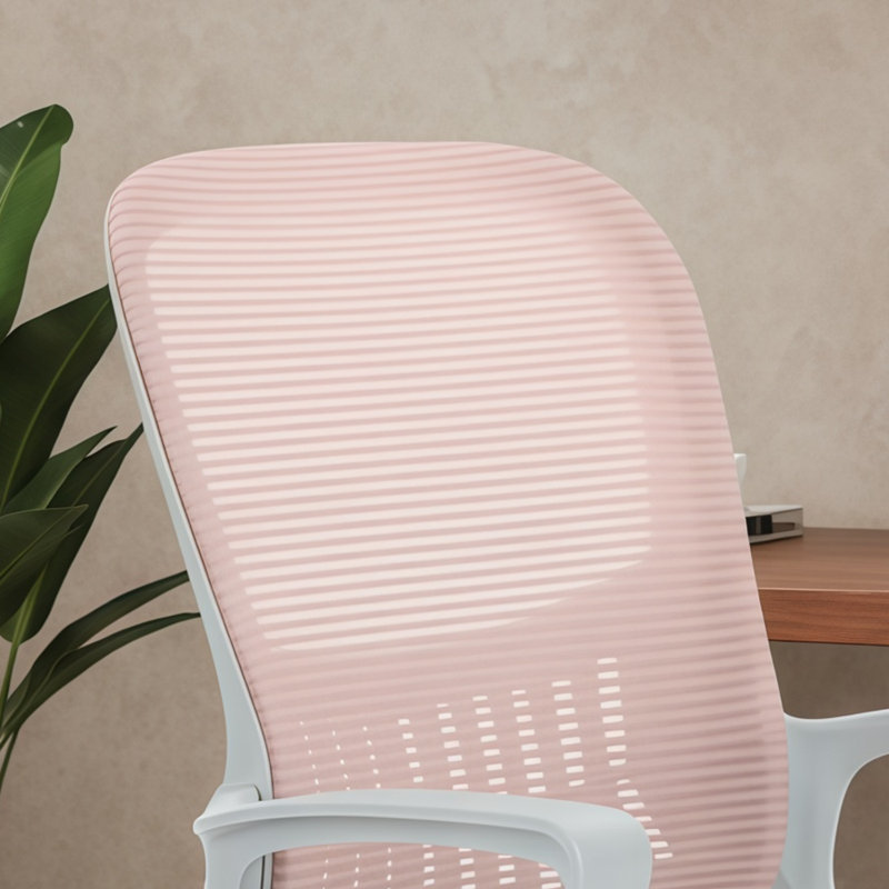 Chaise de bureau ergonomique à soutien lombaire, rose, convenant à la maison, au bureau et à la chambre à coucher, capacité de poids de 250 lb.