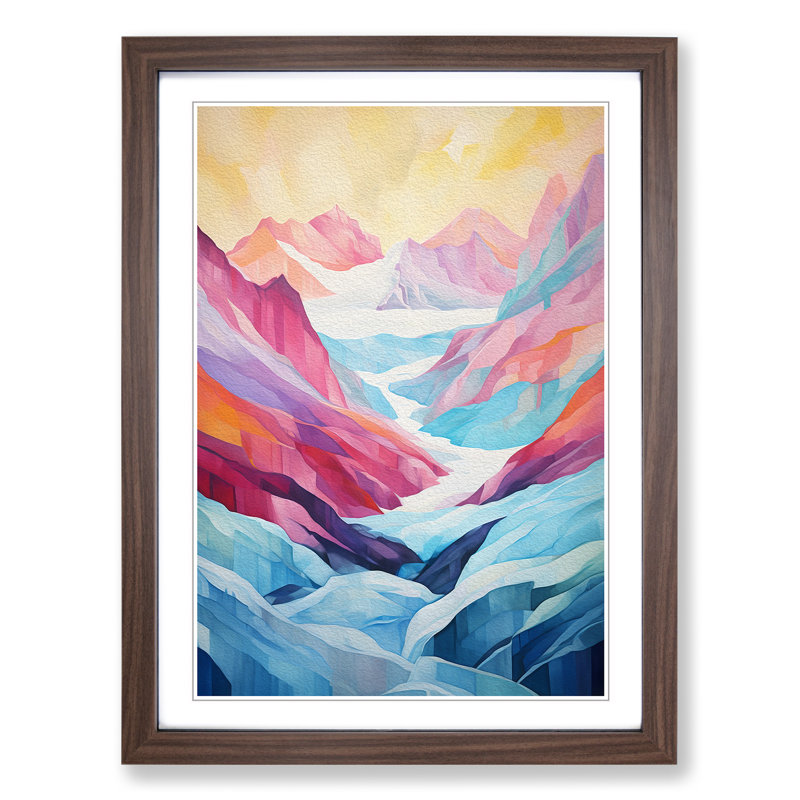 Glacier Colour Field - Framed Print, Walnut, 64cm H x 46cm W x 2cm D