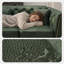 Canapé Chesterfield deux places, 157 cm, capitonné en similicuir, petit canapé avec pattes en métal, vert, idéal pour le salon.-464085249