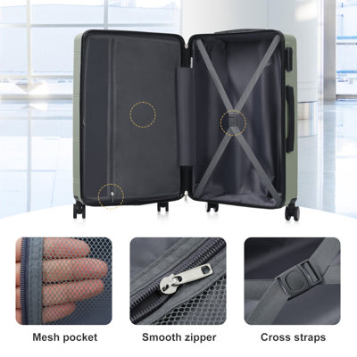 6 Piece Luggage Set,Lightweight Hardshell Suitcase with Double Spinner Wheels Handle Password Lock,14 IN Cosmetic Case 20/24/28 IN Luggages with Duffel Bag and Toiletry Bag