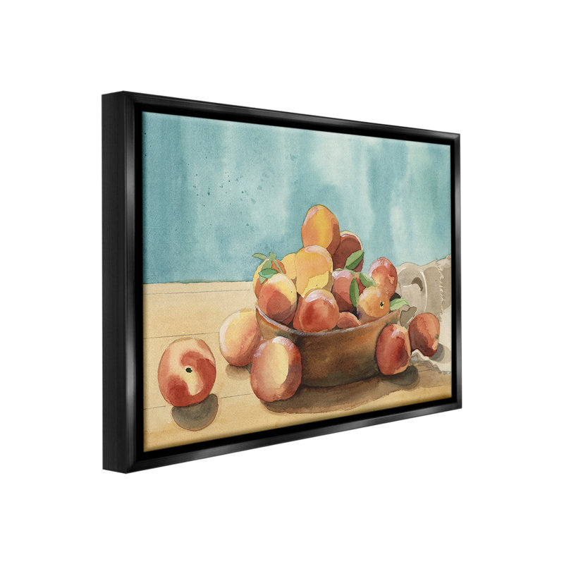 "Traditional Apple Paint" par Alicia Longley sur toile, H 17 po x l 21 po, Cadre flottant noir de jais