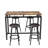 Burnita Indoor 5-Piece Kitchen Counter Height Table Set, Bar Table with 4 Stools, Faux Wood & Steel-1708181698