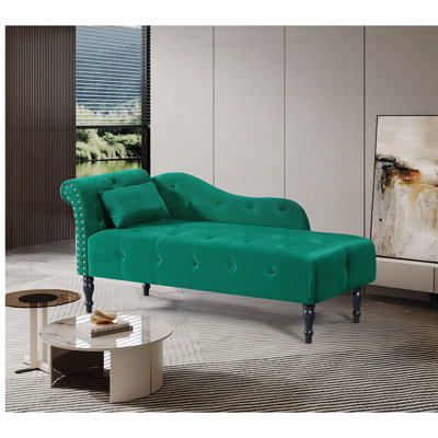 Pieds en velours capitonné 60,6 po avec 1 coussin décoratif