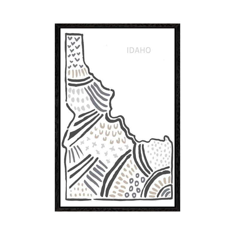 Idaho 1 Piece Wall Art on Canvas, 101.6 cm H x 66.04 cm W, Black Floater Framed