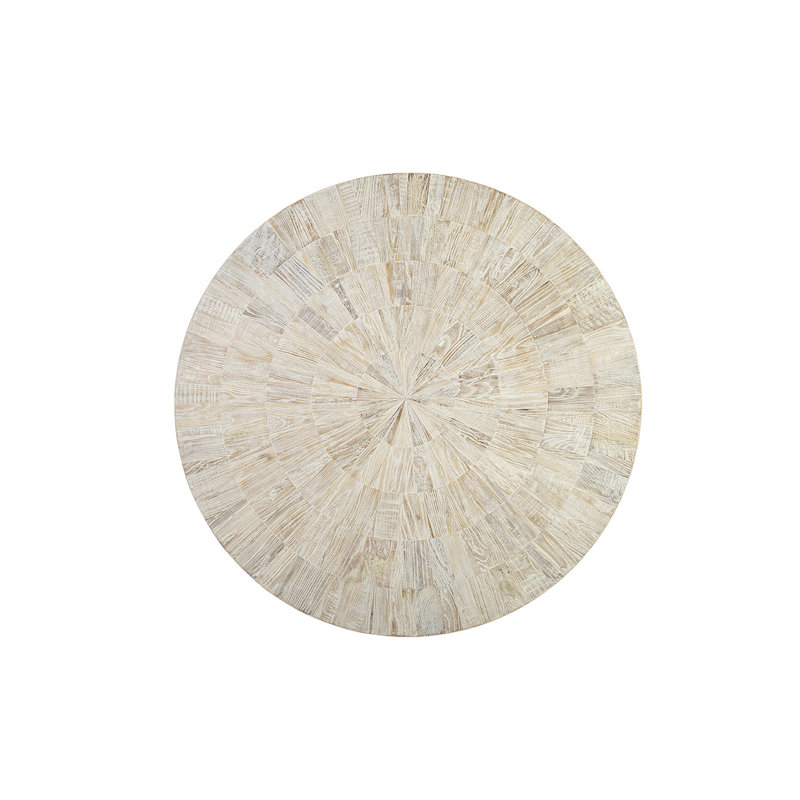 Mcfall Round Solid Wood Dining Table, White Washed