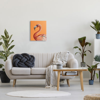 «Tropical Flamingo Bird Portrait» par Patricia Pinto, peinture sur toile tendue