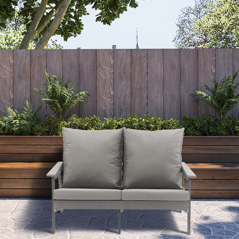 Patio Outdoor 2 - Seater With Gray Pillows, Rot Hips, Stainless Steel Hardware, Reclining Comfort And Fading Assembly, Function