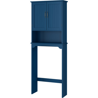 Dharmraj Over The Toilet Bathroom Storage With Upper Cabinets And Open Shelves