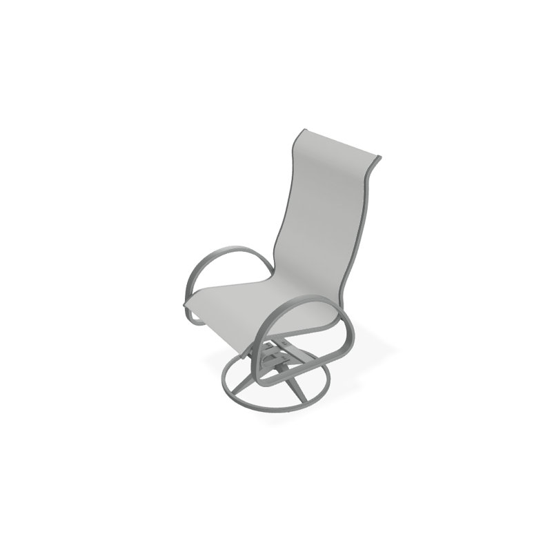 Fauteuil de patio pivotant Hiraku, Blanc 6D Sunbrella®, Graphite texturé