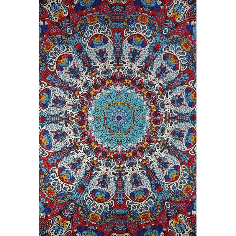 Tapisserie luminescent en coton psychédélique