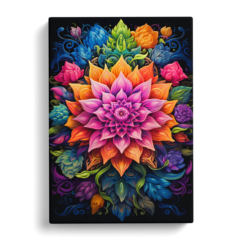 Mandala Tachisme - Print, 76cm H x 50cm W x 3cm D
