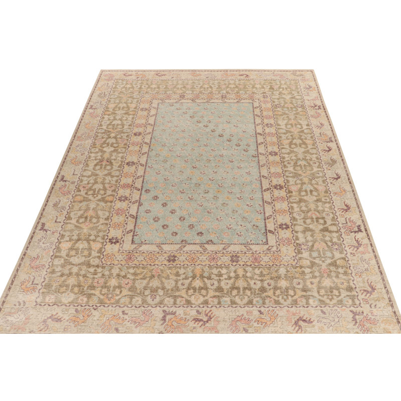 Distressed Homage Wool Floral Area Rug, Rectangle 12' x 16'