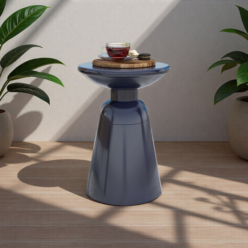 Outdoor Metal End Table -Large, Blue