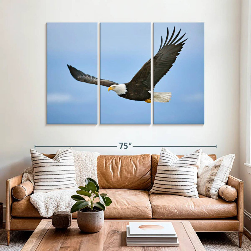 Gliding Bald Eagle, 42" H x 65" W