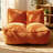Compression Sofas, Orange Corduroy Compact Modern Beanbag Couch for Home