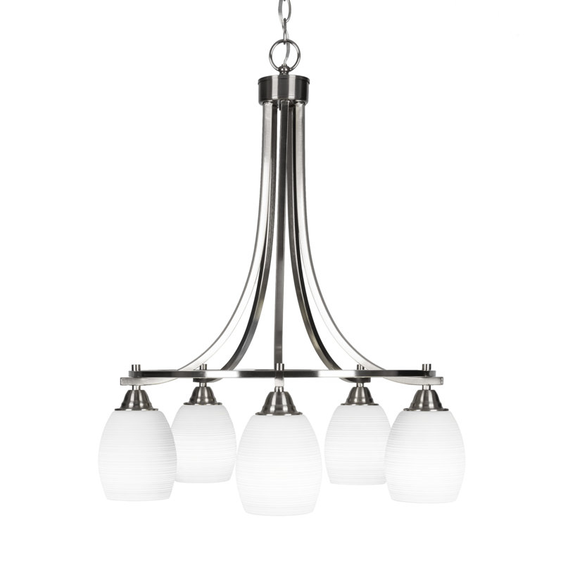 Michell 5-Light Chandelier, Colorful, Brushed Nickel