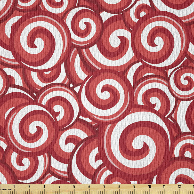 Festive Spiral Doodles Fabric