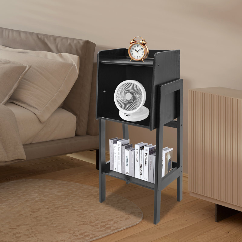 2-Tier Side Table, Black