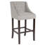 Tabouret de bar transitionnel en noyer capitonné avec garniture cloutée-750917133-746023956