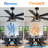 52" 5- Blade Rustic Large Ceiling Fan with Light Kit and Remote Black Farmhouse 6-speed Reversible DC Motor Fandelier