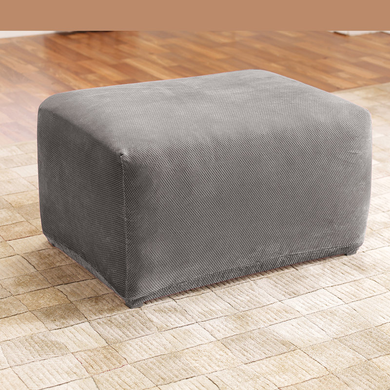 Ottoman Slipcover, Flannel Gray