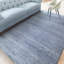 Tapis rectangulaire noué à la main bleu clair-70696006