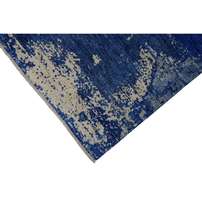 Hand Knotted Wool Area Rug in Multi