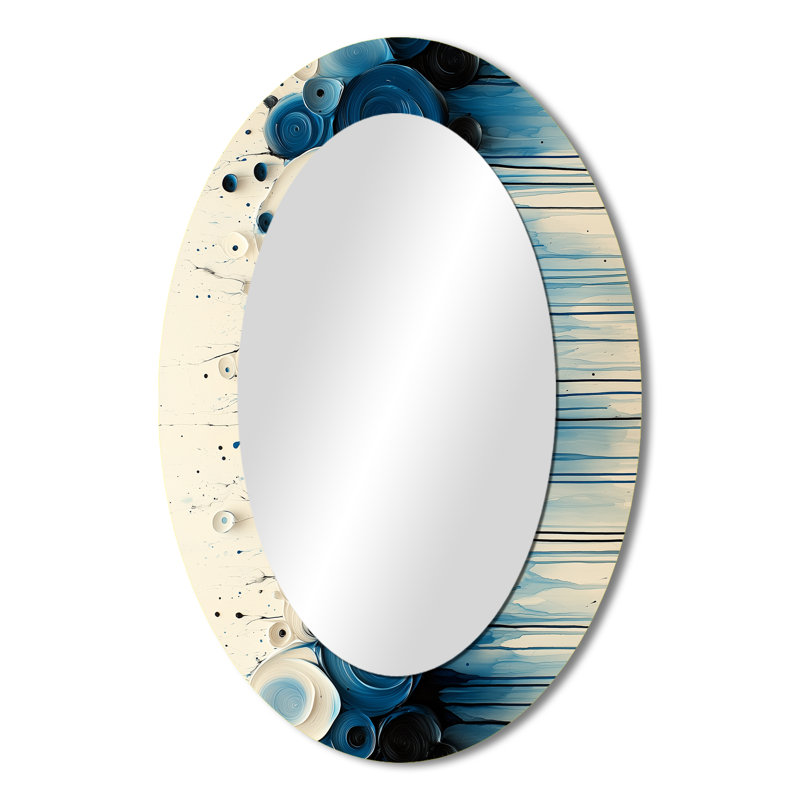 Miroir mural ovale Drip Paint, 36 po x 24 po