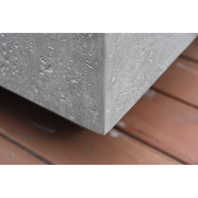 Light Gray Concrete Rectangular Outdoor Fire Pit Table