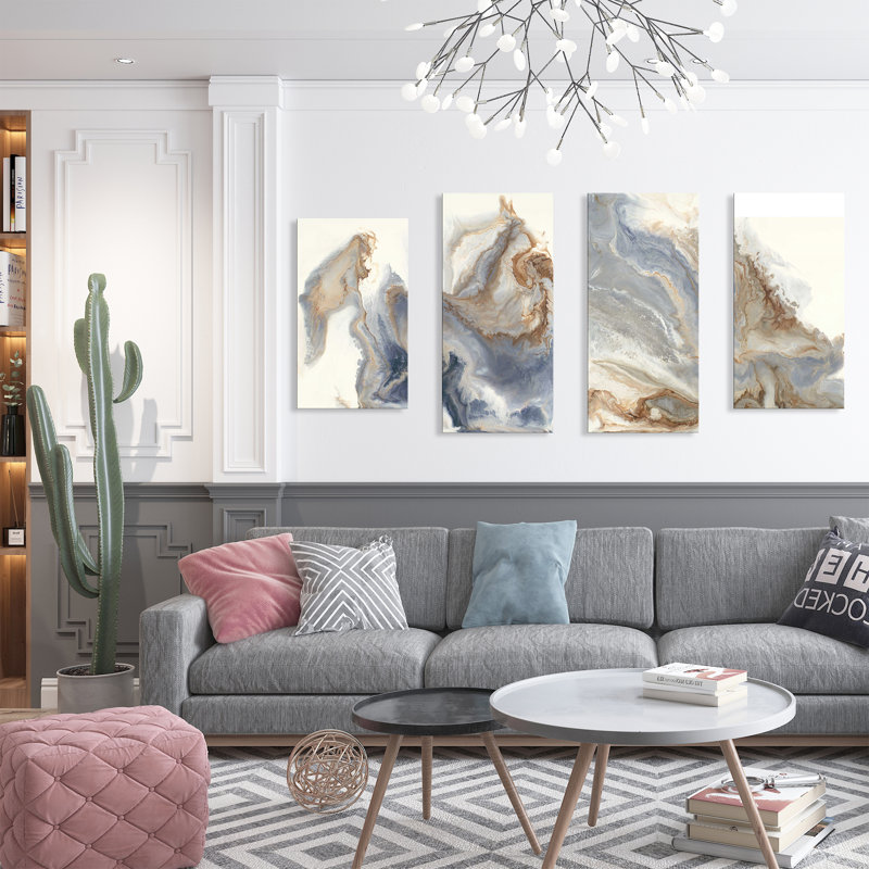 « Future », ensemble de 4 reproductions d’art sur toile tendue, H 30 po x l 56 po x P 1 po