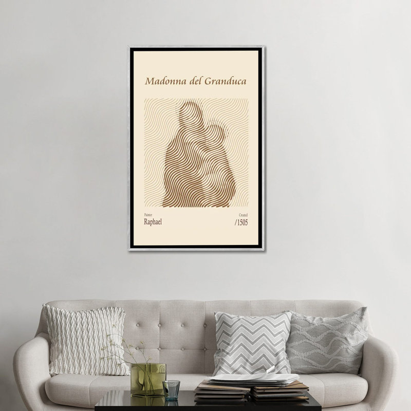 Madonna Del Granduca - Raphael - reproduction d'art sur toile encadrée, 48" x 32", Framed Canvas, Silver