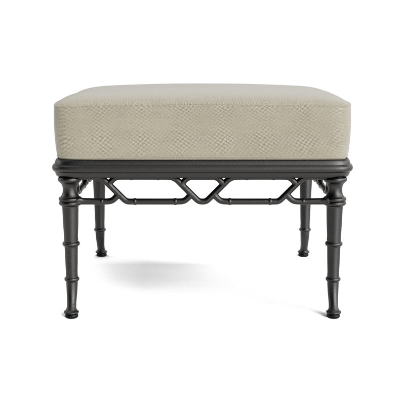 Calcutta Outdoor Ottoman, Textured Pewter, Fushion Clay