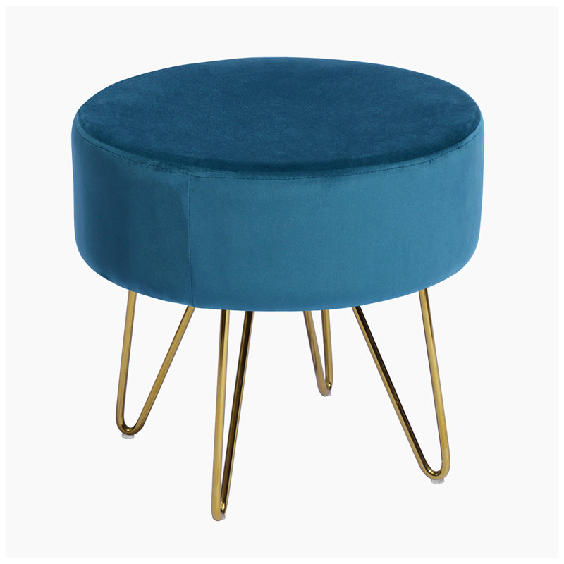 Velvet Ottoman, Teal Velvet