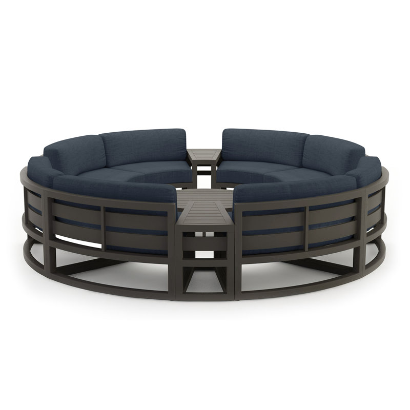Avion Outdoor 7 - Piece Conversation Set, Spectrum Indigo Sunbrella®, Slate