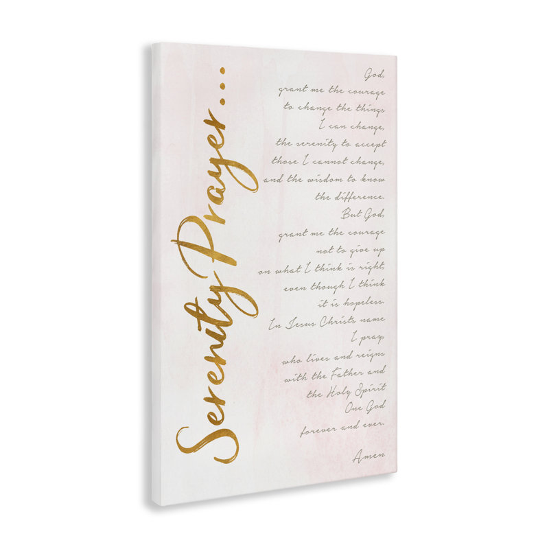 Serenity Prayer Scripture Canvas, design par Anna Quach, H 30 po x l 20 po
