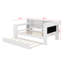 Lit plateforme en bois avec tablettes de rangement et lit gigogne, station de charge et DEL, bureau et tête de lit tapissier-1075816642
