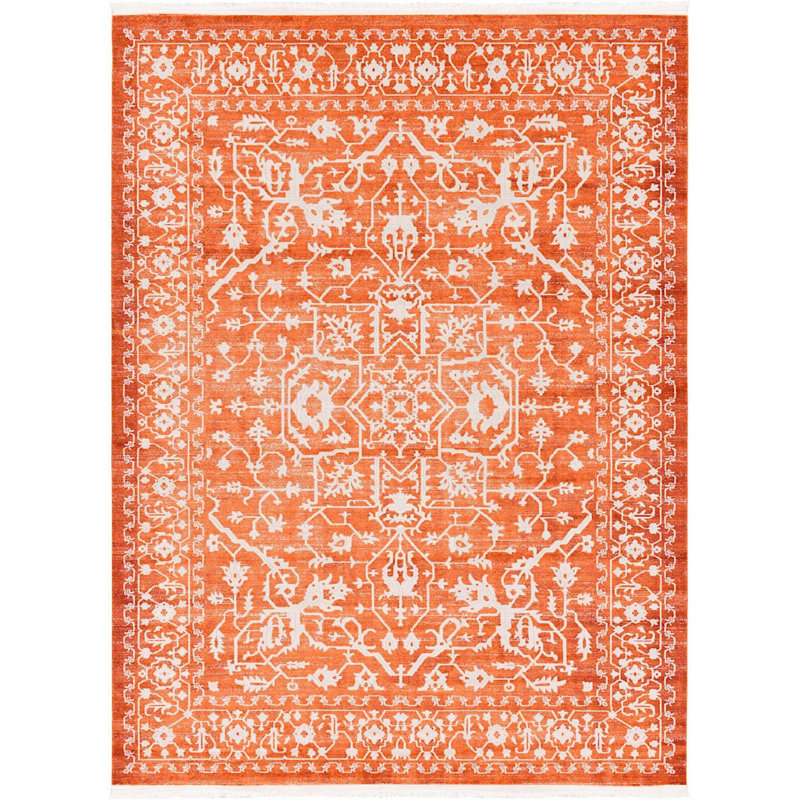 Folkeste Oriental Area Rug, Rectangle 8' x 10', Orange