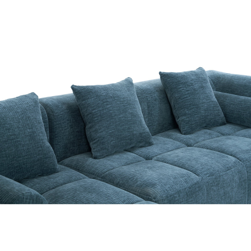 Canapé modulaire de 101,2 po avec canapé à compression complète et canapé modulaire avec siège profond et deux poches latérales pour le salon