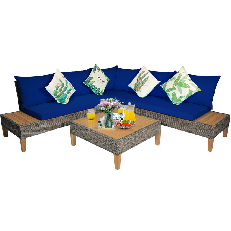 Akash Acacia 6 - Person Patio Conversation Set with Cushions