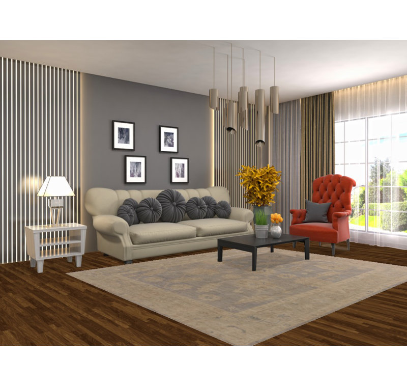Earth Tone Oushak Vegetable Dye Area Rug